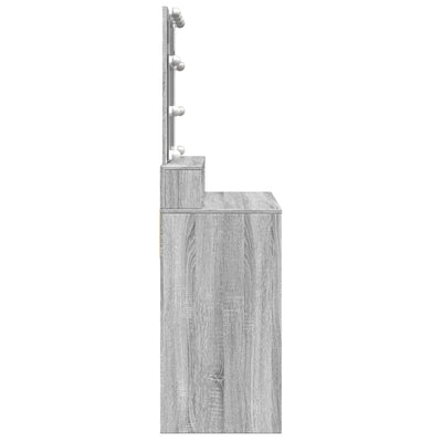 Peilipöytä LED-valoilla savutammi 80x41x144,5 cm