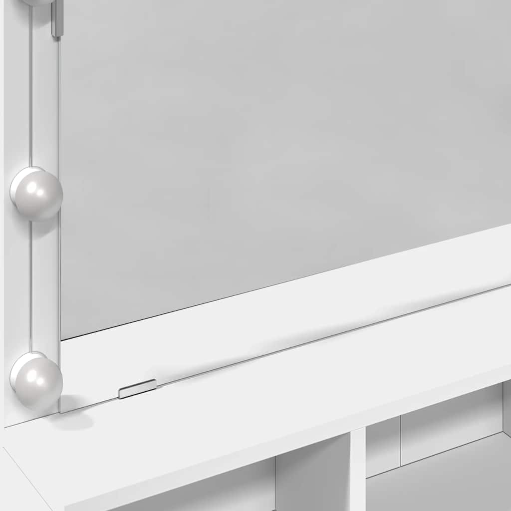 Valkoinen peilipöytä led-valoilla Odotie 80x41x134,5cm