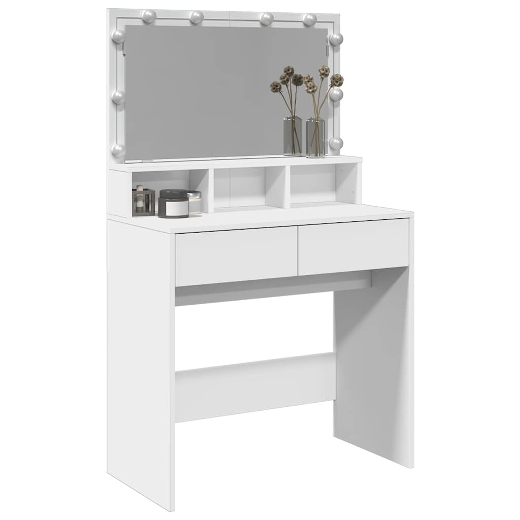 Valkoinen peilipöytä led-valoilla Odotie 80x41x134,5cm