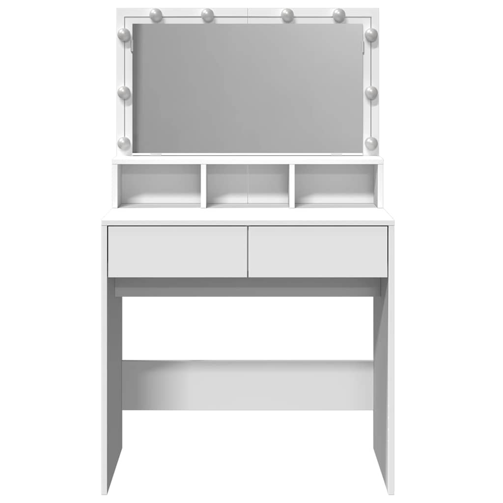 Valkoinen peilipöytä led-valoilla Odotie 80x41x134,5cm