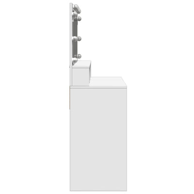 Peilipöytä LED-valoilla valkoinen 80x41x134,5 cm