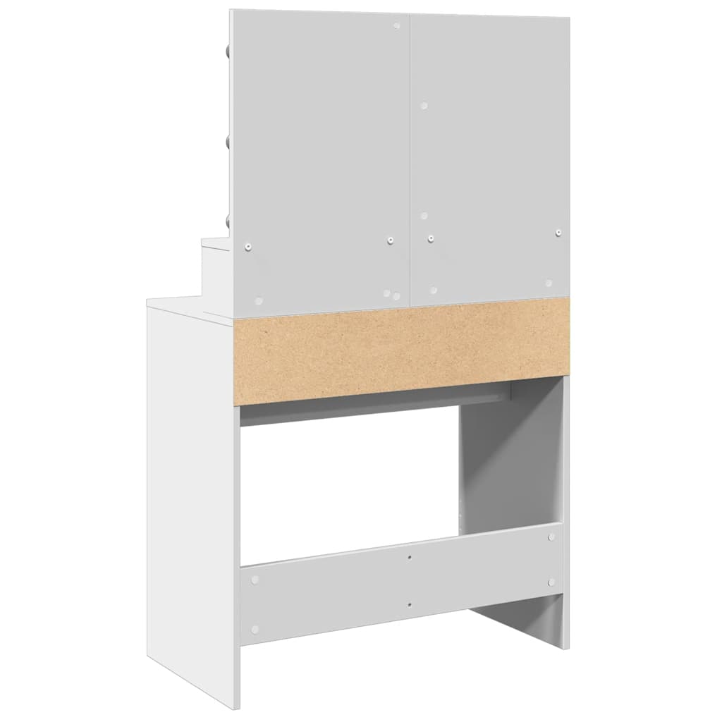 Valkoinen peilipöytä led-valoilla Odotie 80x41x134,5cm