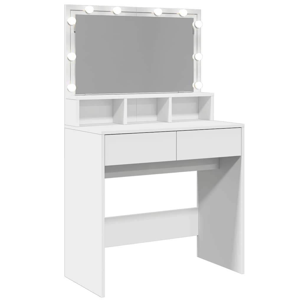 Valkoinen peilipöytä led-valoilla Odotie 80x41x134,5cm