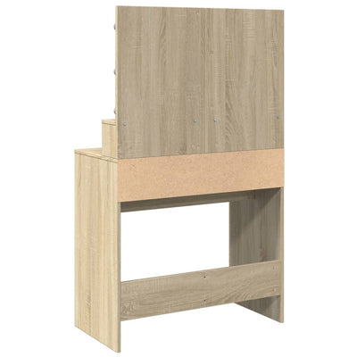 Peilipöytä LED-valoilla Sonoma-tammi 80x41x134,5 cm