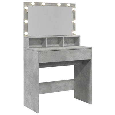 Peilipöytä LED-valoilla betoninharmaa 80x41x134,5 cm