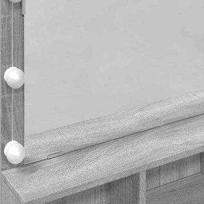 Harmaa peilipöytä led-valoilla Odotie 80x41x134,5cm (sonoma)