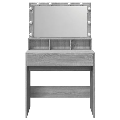 Peilipöytä LED-valoilla harmaa Sonoma 80x41x134,5 cm