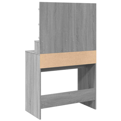Peilipöytä LED-valoilla harmaa Sonoma 80x41x134,5 cm