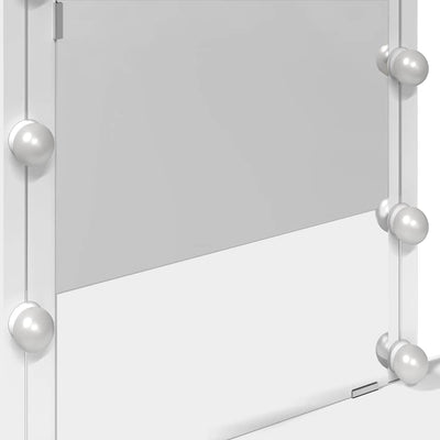 Valkoinen peilipöytä led-valoilla Saligni 100x40x130cm