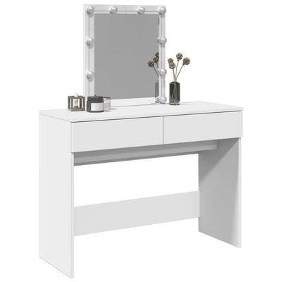 Peilipöytä LED-valoilla valkoinen 100x40x130 cm