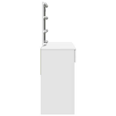 Peilipöytä LED-valoilla valkoinen 100x40x130 cm