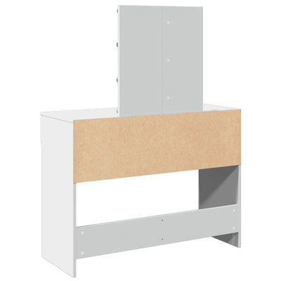 Peilipöytä LED-valoilla valkoinen 100x40x130 cm
