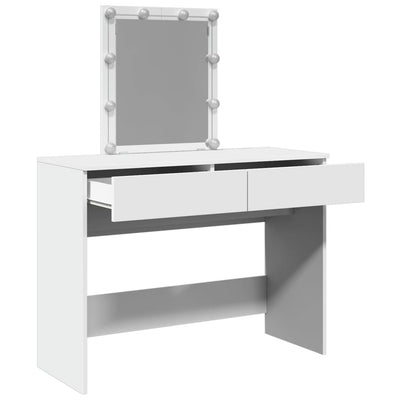 Peilipöytä LED-valoilla valkoinen 100x40x130 cm