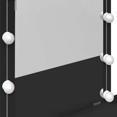 Musta peilipöytä led-valoilla Saligni 100x40x130cm