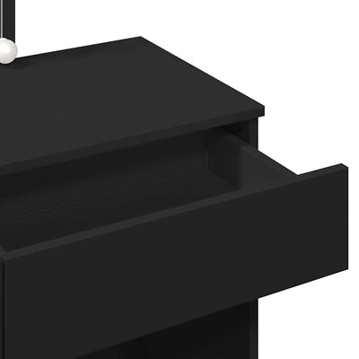 Musta peilipöytä led-valoilla Saligni 100x40x130cm