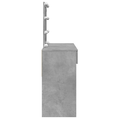 Peilipöytä LED-valoilla betoninharmaa 100x40x130 cm