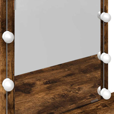 Savutammi peilipöytä led-valoilla Saligni 100x40x130cm