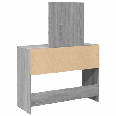 Peilipöytä LED-valoilla harmaa Sonoma 100x40x130 cm
