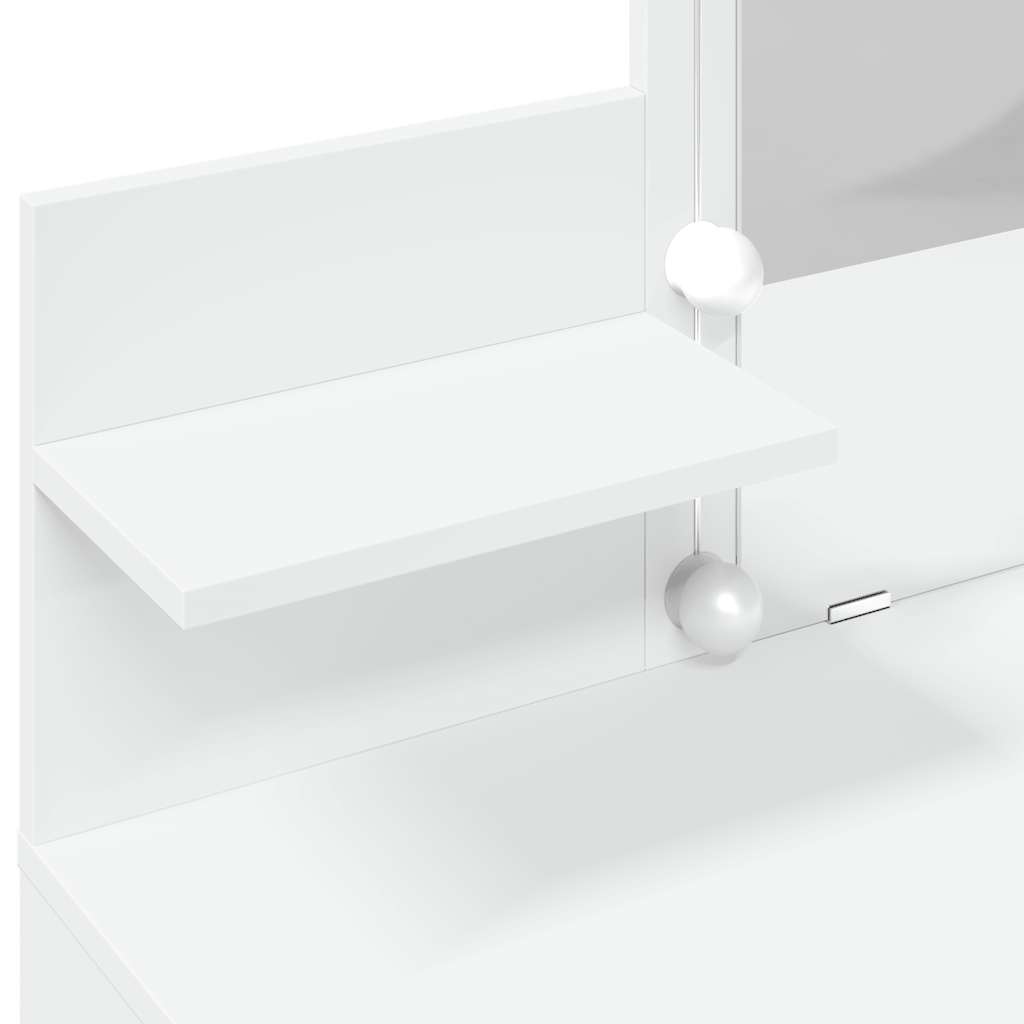 Valkoinen peilipöytä led-valoilla Robinson 100x40x130cm