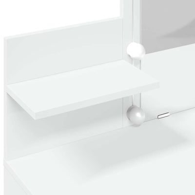 Valkoinen peilipöytä led-valoilla Robinson 100x40x130cm