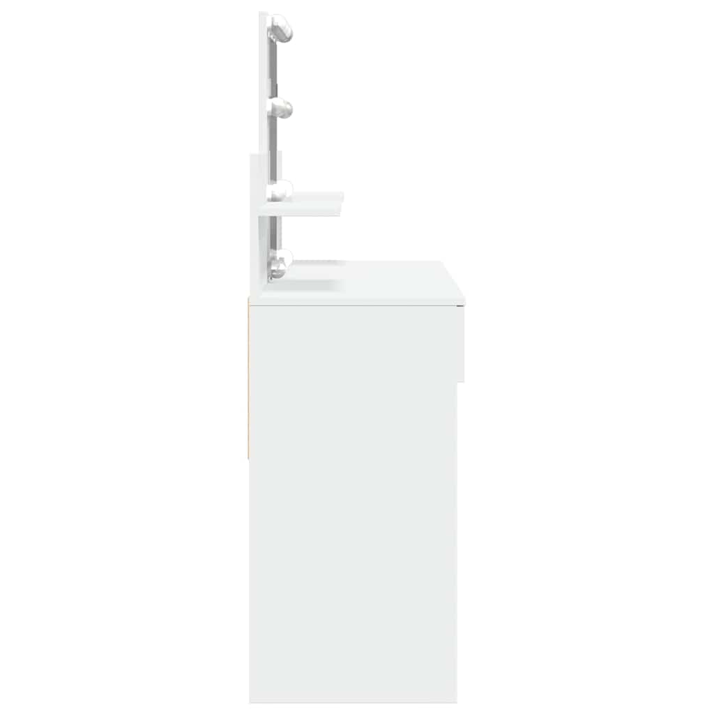 Valkoinen peilipöytä led-valoilla Robinson 100x40x130cm
