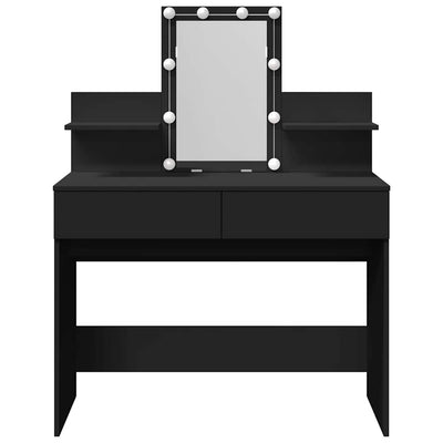 Musta peilipöytä led-valoilla Robinson 100x40x130cm