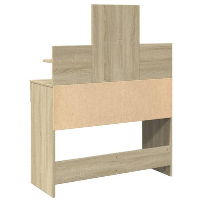 Peilipöytä LED-valoilla Sonoma-tammi 100x40x130 cm