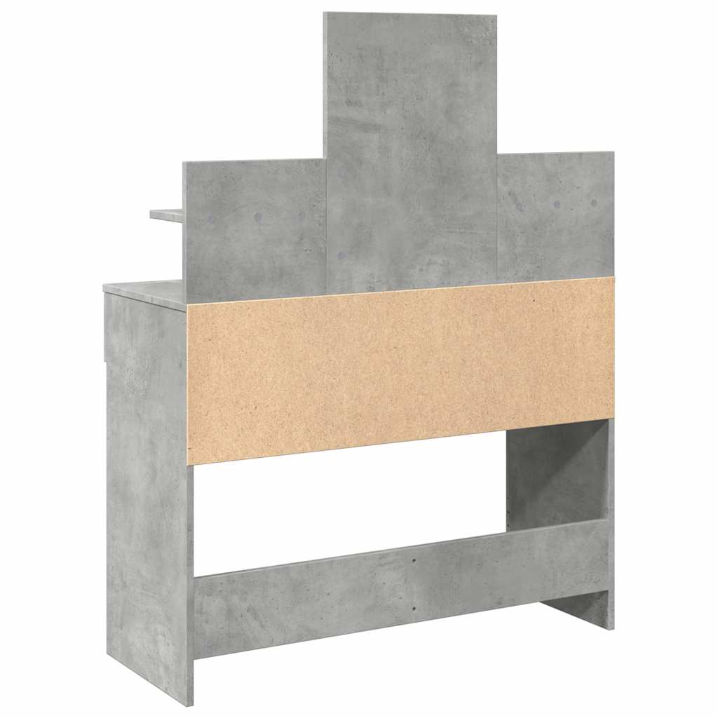 Betoninharmaa peilipöytä led-valoilla Robinson 100x40x130cm