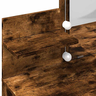 Savutammi peilipöytä led-valoilla Robinson 100x40x130cm