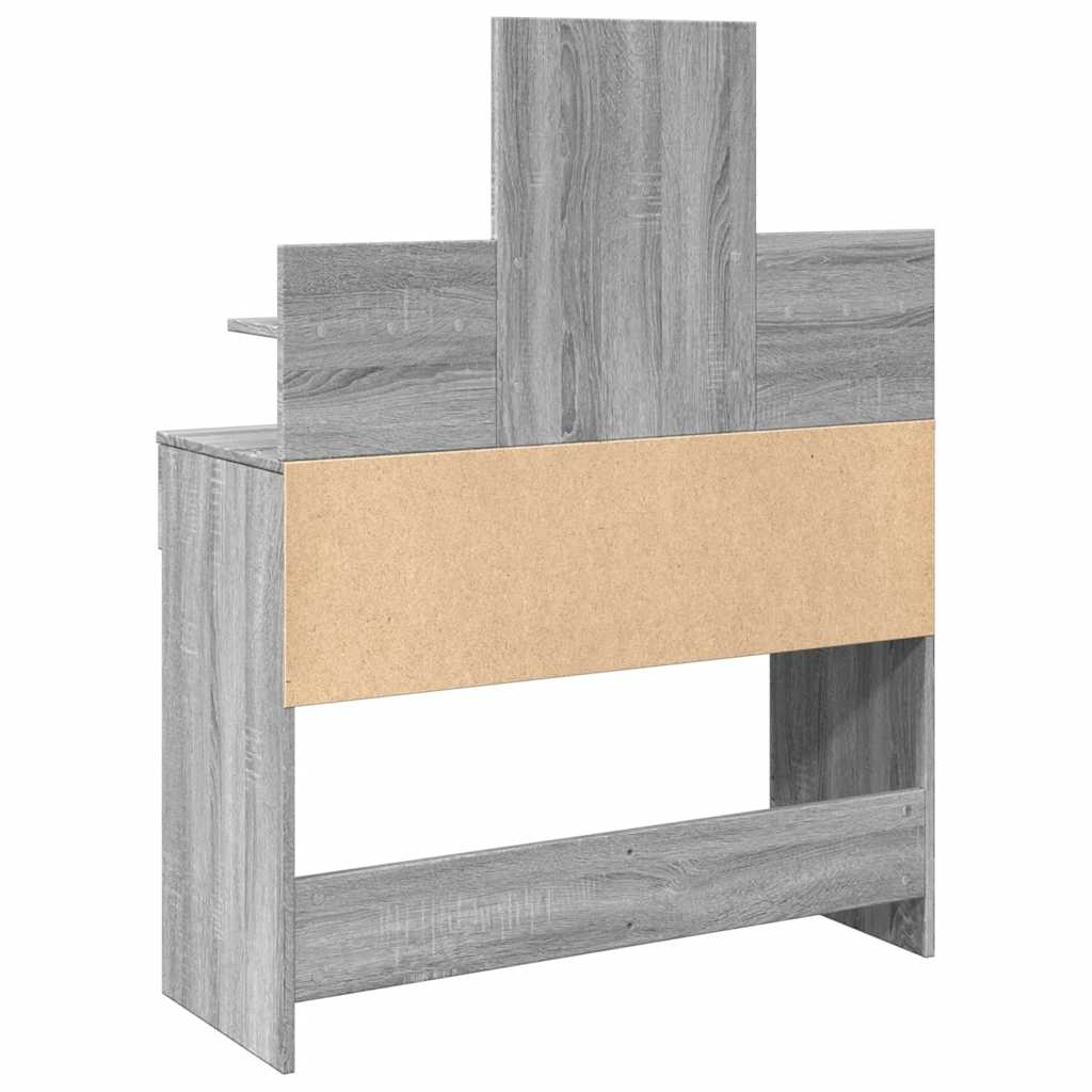 Harmaa peilipöytä led-valoilla Robinson 100x40x130cm