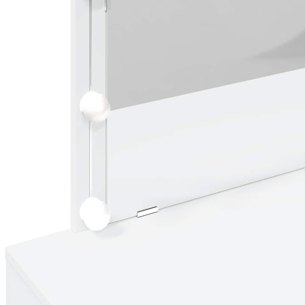 Valkoinen peilipöytä led-valoilla Leal 100x40x120cm