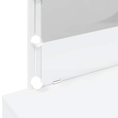 Valkoinen peilipöytä led-valoilla Leal 100x40x120cm