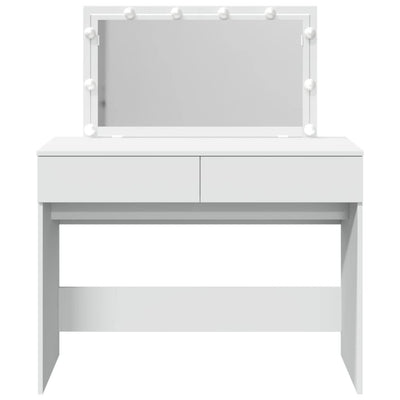 Peilipöytä LED-valoilla valkoinen 100x40x120 cm