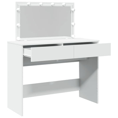 Peilipöytä LED-valoilla valkoinen 100x40x120 cm