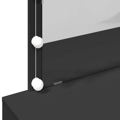 Musta peilipöytä led-valoilla Leal 100x40x120cm