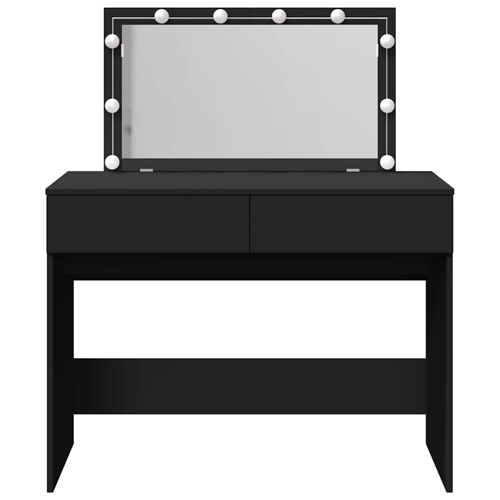 Musta peilipöytä led-valoilla Leal 100x40x120cm