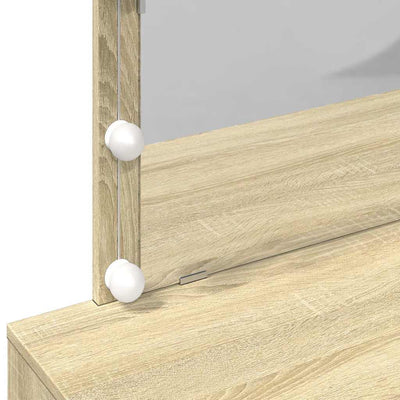 Sonoma tammi peilipöytä led-valoilla Leal 100x40x120cm