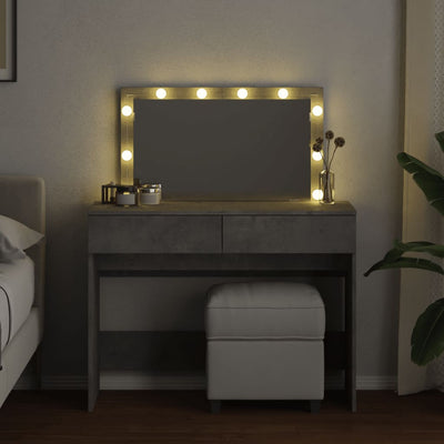 Peilipöytä LED-valoilla betoninharmaa 100x40x120 cm