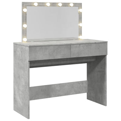 Peilipöytä LED-valoilla betoninharmaa 100x40x120 cm