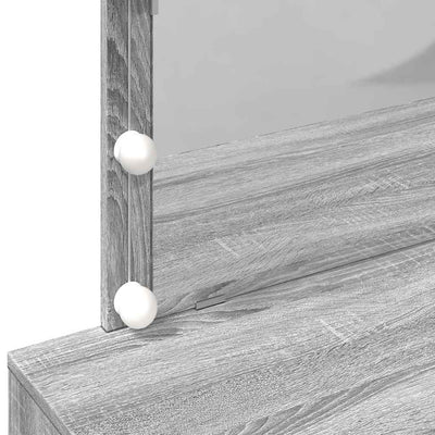 Harmaa peilipöytä led-valoilla Leal 100x40x120cm (sonoma)