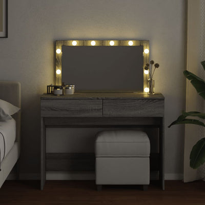 Peilipöytä LED-valoilla harmaa Sonoma 100x40x120 cm