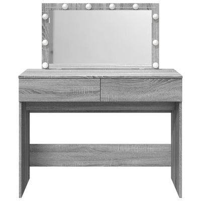 Peilipöytä LED-valoilla harmaa Sonoma 100x40x120 cm