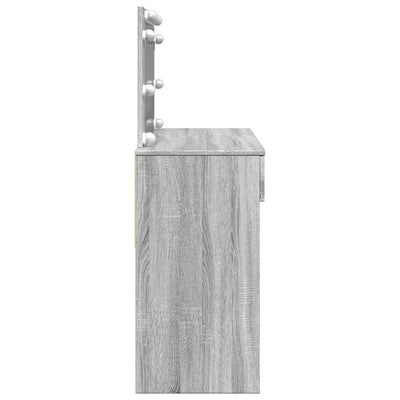 Peilipöytä LED-valoilla harmaa Sonoma 100x40x120 cm