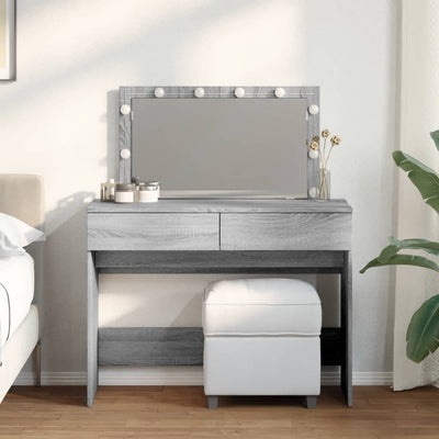 Peilipöytä LED-valoilla harmaa Sonoma 100x40x120 cm