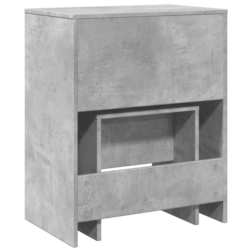 Betoninharmaa meikkipöytä ja jakkara Dimian 60x40x113,5cm