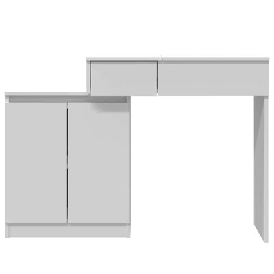 Peilipöytä LED-valoilla valkoinen 115x37x110,5 cm