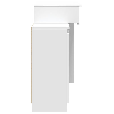 Peilipöytä LED-valoilla valkoinen 115x37x110,5 cm