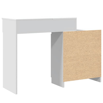 Peilipöytä LED-valoilla valkoinen 115x37x110,5 cm