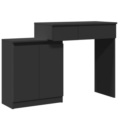 Peilipöytä LED-valoilla musta 115x37x110,5 cm