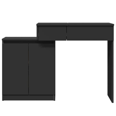 Peilipöytä LED-valoilla musta 115x37x110,5 cm